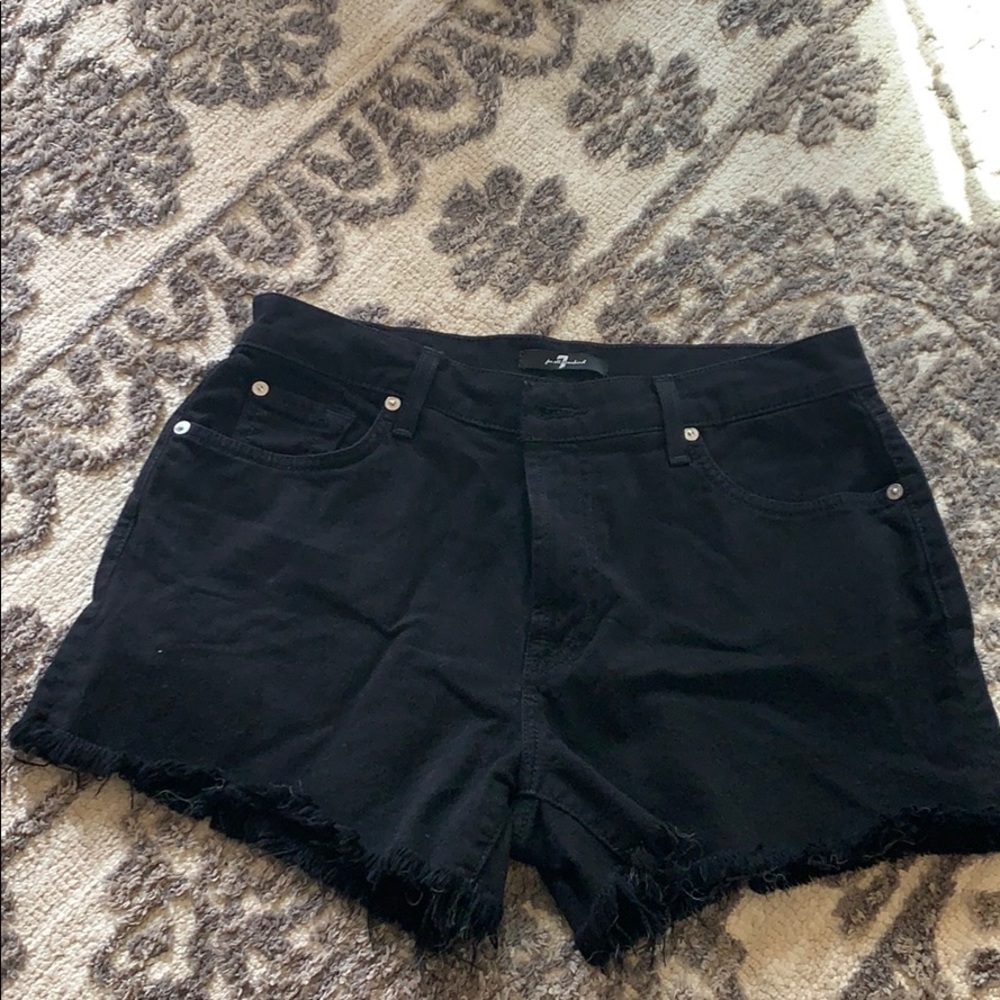 7 for All Mankind Black Denim Short